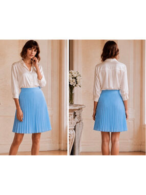 Beymen Club Turkish Luxury Pleated Mini Skirt Blue Size 12/44